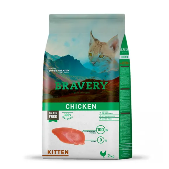 Bravery Chicken Kitten 2 Kg Alimento Para Gato