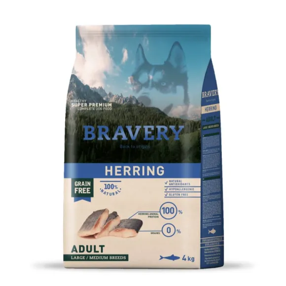 Bravery Herring Adult Large/Medium Breeds Alimento Para Perro