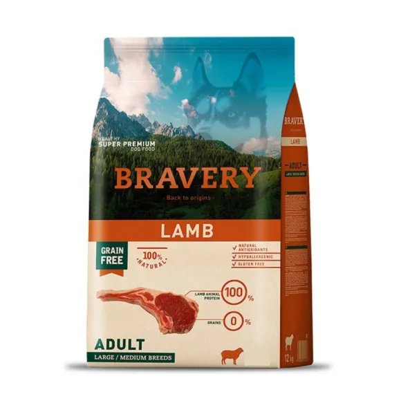 Bravery Lamb Adult Large/Medium Breeds Alimento Para Perro