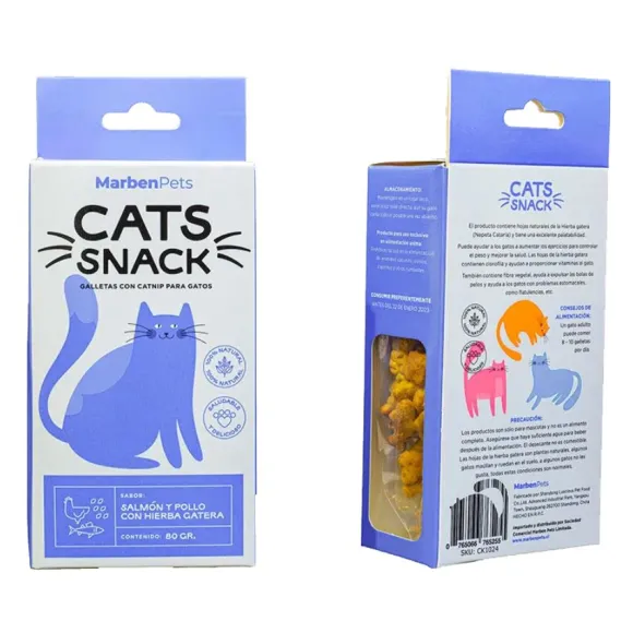Cats Snack Galletas Con Hierba Gatera Sabor Salm N Con Pollo - Hierba Gatera