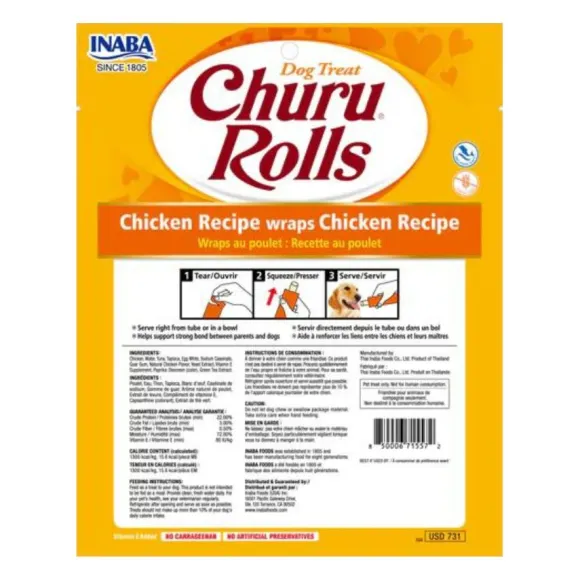 Churu Rolls Dog Chicken Recipe Wraps
