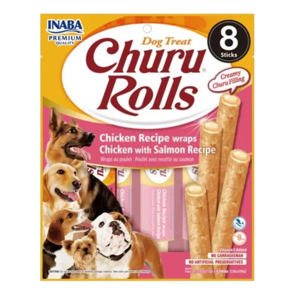 Churu Rolls Dog Chicken Salmon Recipe Wraps