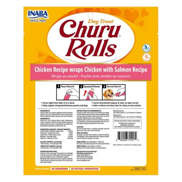 Churu Rolls Dog Chicken Salmon Recipe Wraps