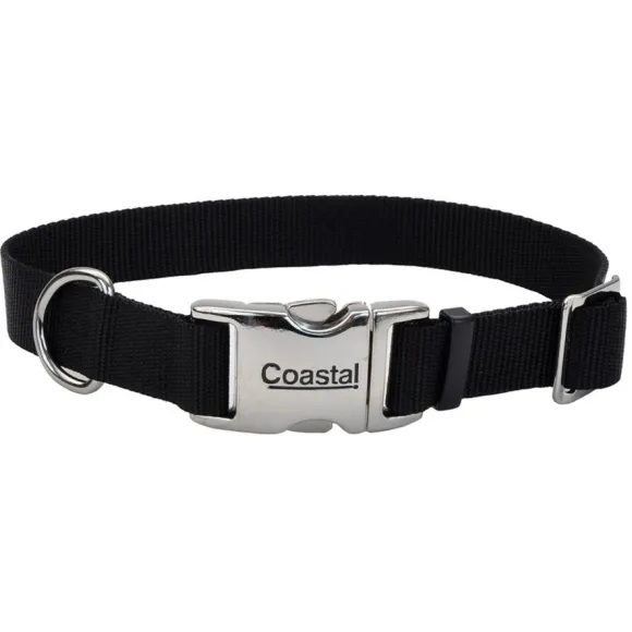 Collar Adjustable Dog With Metal Buckle, Black