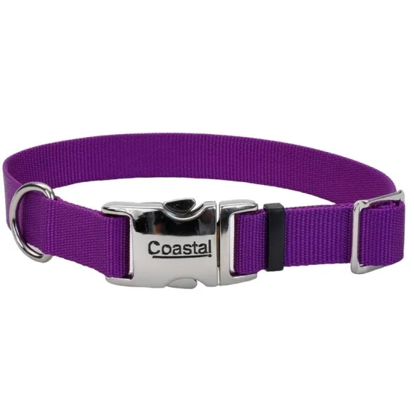 Collar Adjustable Dog With Metal Buckle, Purple