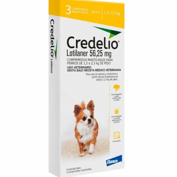 Credelio 56,25 Mg X 3 (1,3 - 2,5 Kg) Antiparasitarios