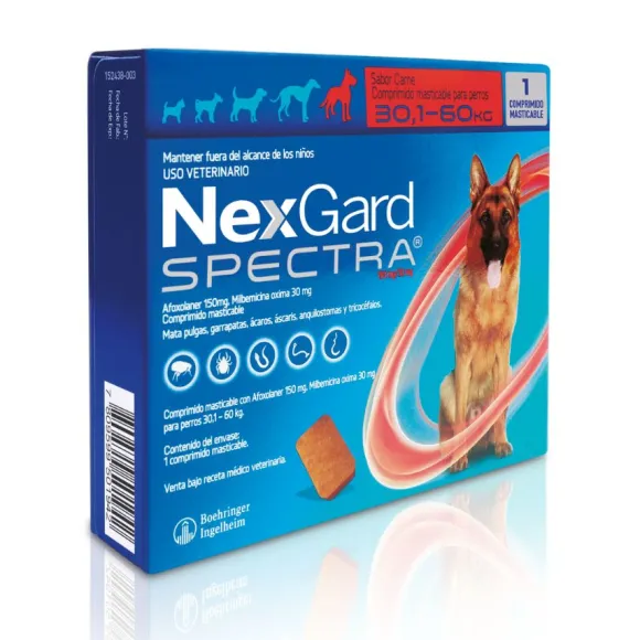 Desparasitante Nexgard Spectra 1Comp Para Perros De 30,1 A 60 Kg