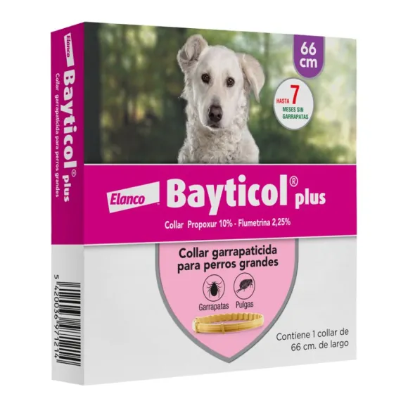 Desparasitante Para Perros Bayticol Collar Plus Tama O Grande 66Cm