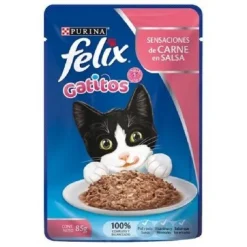 Felix Kitten Sensaciones Carne En Salsa 1 Un.
