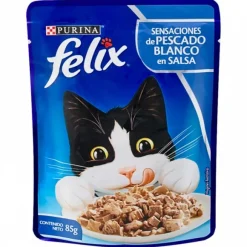 Felix Pouch Sensaciones De Pescado Blanco En Salsa Alimento H Medo Para Gatos