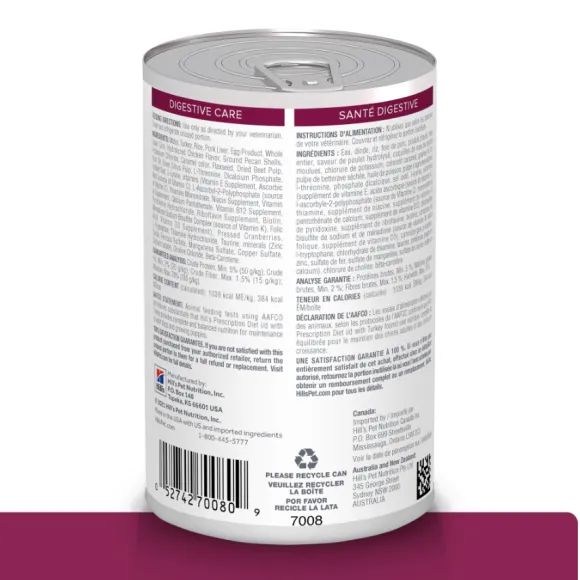 Hills Lata Canine I/D Cuidado Digetivo Alimento H Medo Para Perros