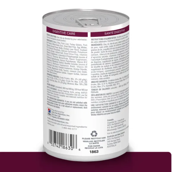 Hills Lata Canine I/D Cuidado Digestivo Bajo En Grasa Alimento H Medo Para Perros