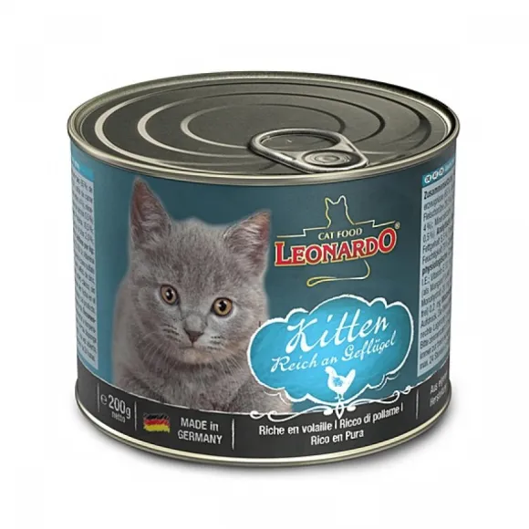 Leonardo Lata Quality Selection Kitten Alimento H Medo Para Gatos 200Gr