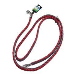 Mascan Correa Ramal Trenzada Para Perros Rojo