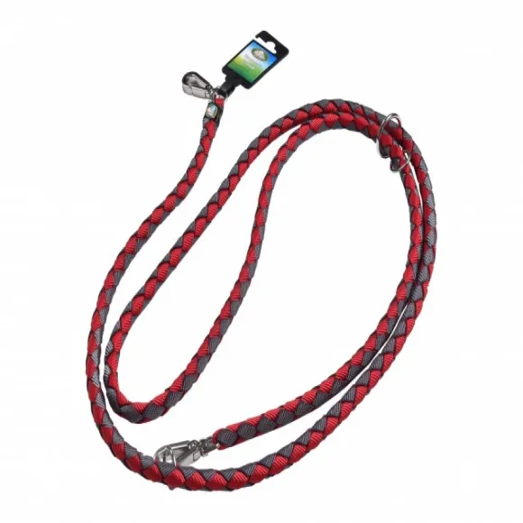 Mascan Correa Ramal Trenzada Para Perros Rojo