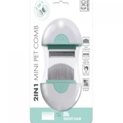 Mini Peine Para Mascotas 2 En 1 Para Pelo Corto - Verde