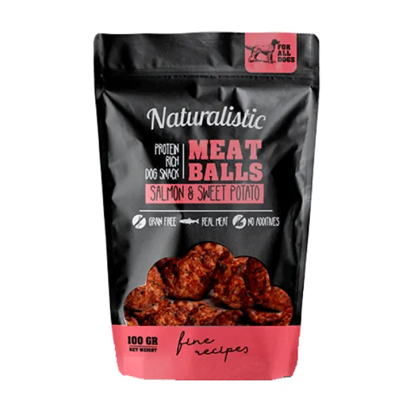 Naturalistic Protein Rich Meatballs Sabor Salm N Y Papa Dulce Snack Para Perros