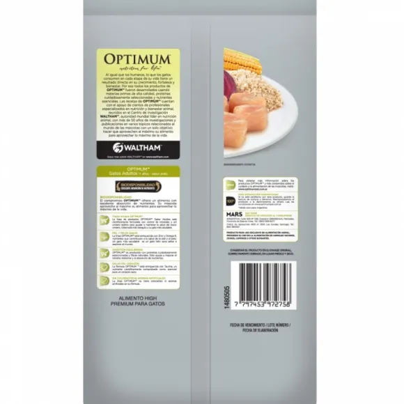 Optimum Adulto Sabor Pollo Alimento Para Gatos