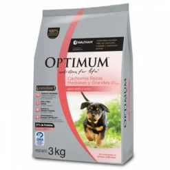 Optimum Cachorro Raza Mediana Y Grande Sabor Pollo Y Arroz Alimento Para Perros