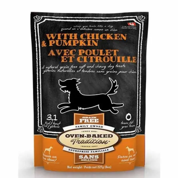 Oven Baked Tradition Grain Free Chicken & Pumpkin Dog Treats Snacks