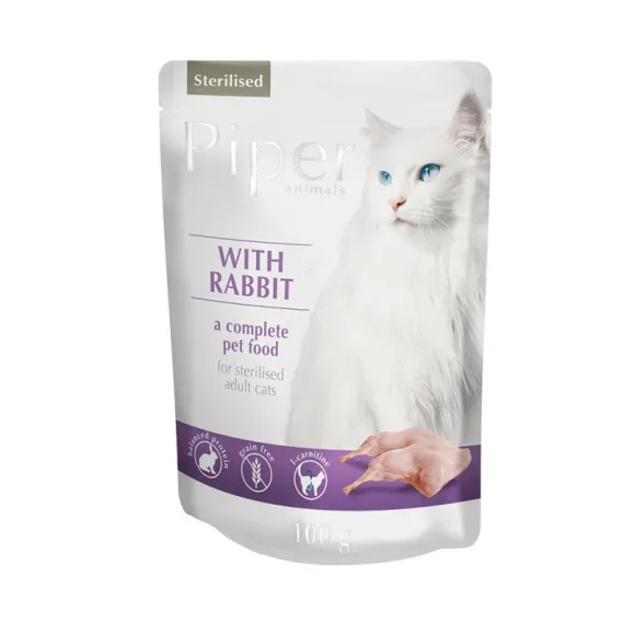 Piper Cat Pouch De Conejo De 100 Gr