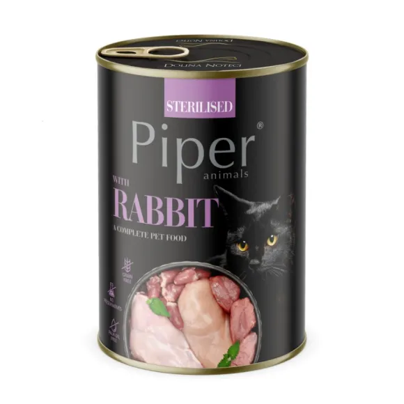 Piper Lata De Conejo Alimento H Medo Para Gatos 400Gr