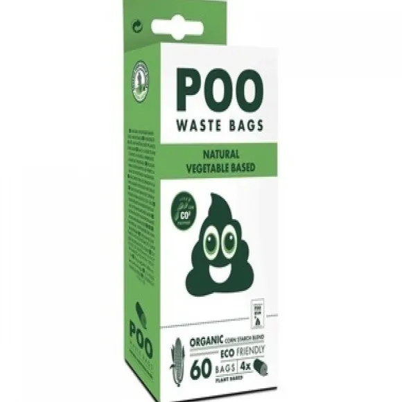 Poo Dog Waste Bags (60 Bags) - Non Scented