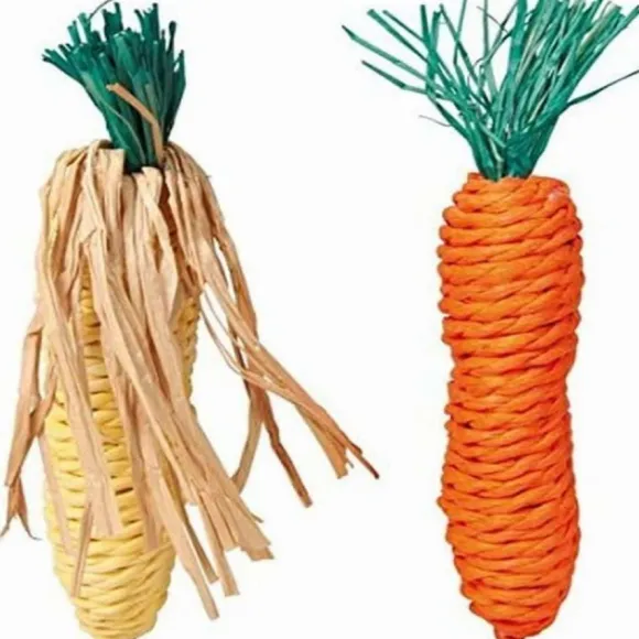 Set Juguete De Paja. Zanahoria Y Maiz 15Cm
