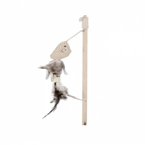 Varita Natural Con Plumas Unidad