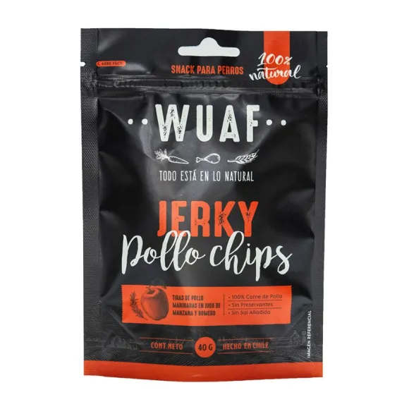 Wuaf Jerky Pollo Chips Snack Para Perros
